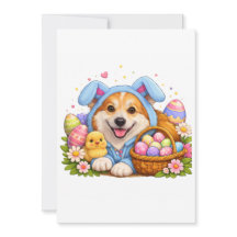 Cartão de Páscoa Corgi