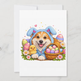 Festividades Cartão de Páscoa Corgi