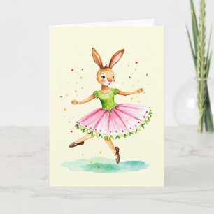 Festividades Cartão de Páscoa de Aquarela do Ballet do Coelho