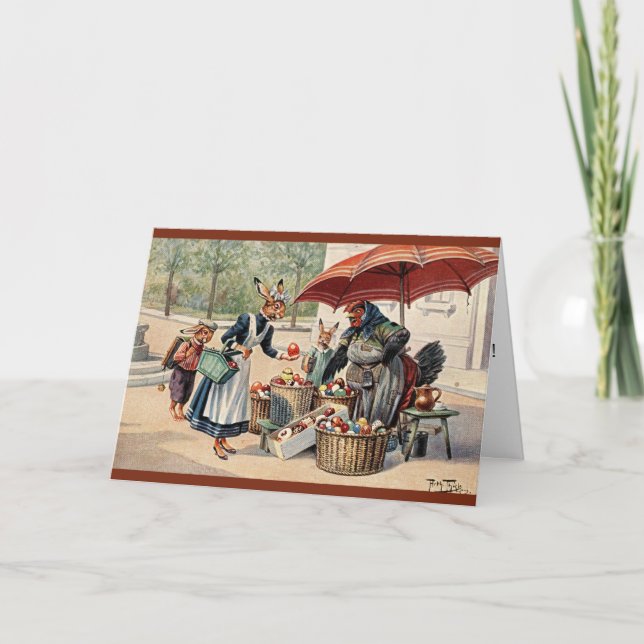 Festividades Cartão de páscoa de Arthur Thiele - coelhos na (Frente)