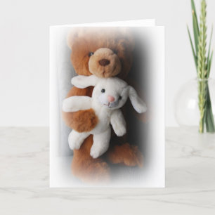 Festividades Cartão De Páscoa De Coelho E Urso