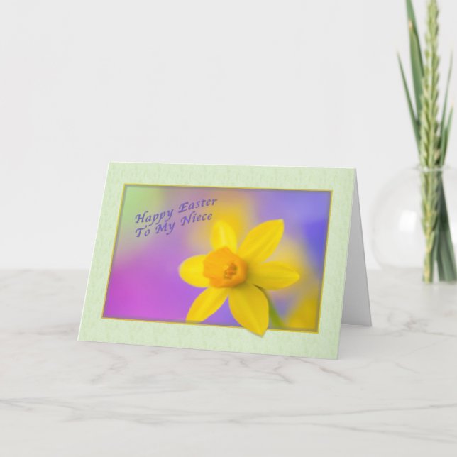 Festividades Cartão de Páscoa de Niece com Daffodil (Frente)