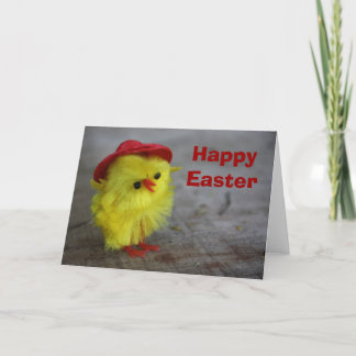Festividades Cartão de Páscoa Feliz com Frango de Chapéu