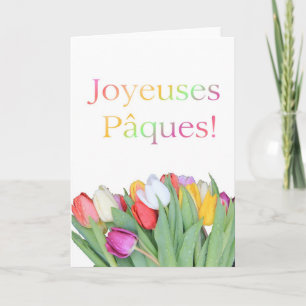 Festividades Cartão de Páscoa francês - Joyeuses Pâques tulip b