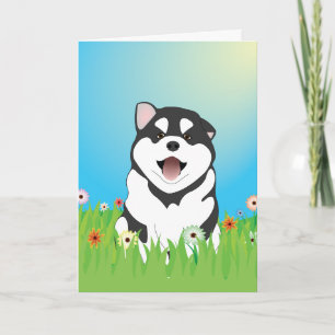 Festividades Cartão de Páscoa para aves siberiano Husky