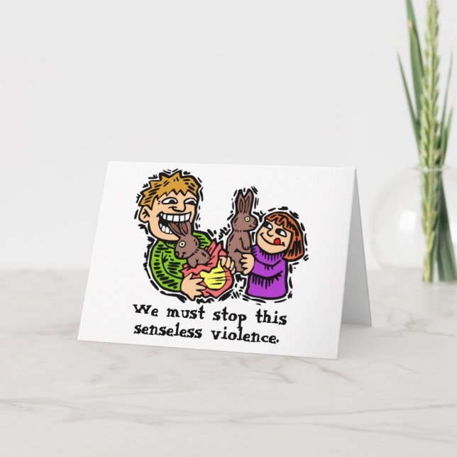 Festividades Cartão de Páscoa para violência sem sentido (Frente)