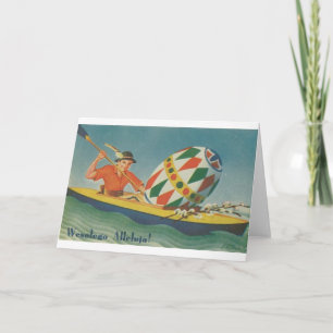 Festividades Cartão de Páscoa Polonês Vintage - Wesolego Allelu