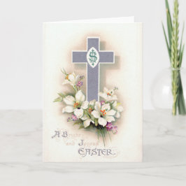 Festividades Cartão de Páscoa Religioso Vintage