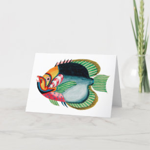 Festividades Cartão de peixe antigo