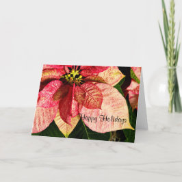 Festividades Cartão de Poinsettia Vermelho e Dourado - Feriados