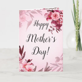 Festividades Cartão de Presente do Dia das Mães Floral Rosa Ver