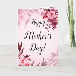 Festividades Cartão de Presente do Dia das Mães Floral Rosa Ver