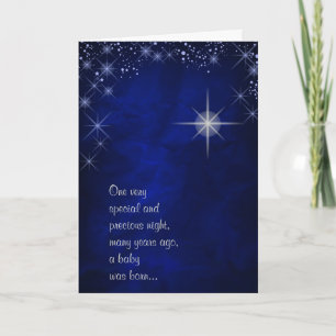 Festividades Cartão de Primeira Noite de Natal Estrela Azul