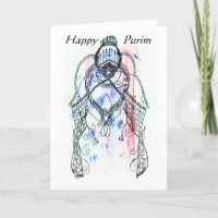 Cartão de Purim Feminista de Belas Artes Vashti Pe