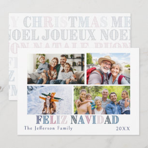 Festividades Cartão de Quatro Fotos Feliz Navidad