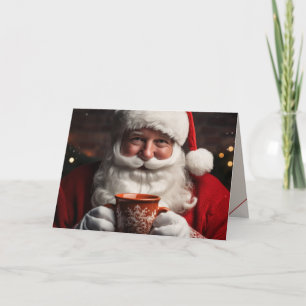 Festividades Cartão de Quatro Páginas da Família Santa Claus Fe