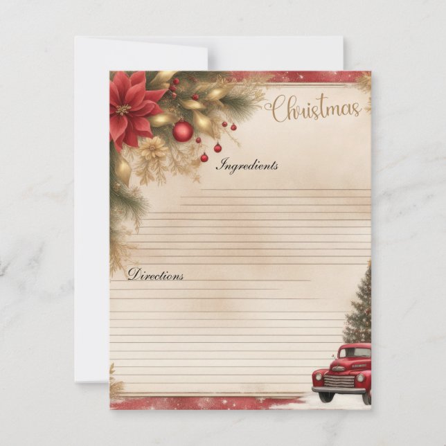 Festividades Cartão de Receita de Diário de Lixo de Natal (Frente)