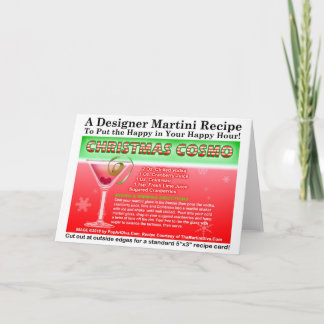 FESTIVIDADES CARTÃO DE RECIPE DE COCKTAIL COSMOPOLITANO DE NATA