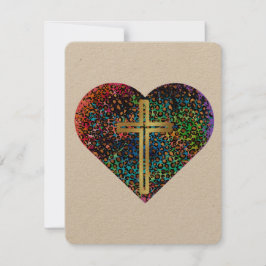 FESTIVIDADES CARTÃO DE SÃO VALENTIM COM CRUZ E CORAÇÃO