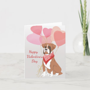 Festividades Cartão de São Valentim de Cachorro Boxer Marrom Ba
