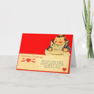 Festividades Cartão de São Valentim de Cozinha Retro Vintage
