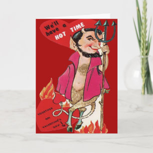 Festividades Cartão de São Valentim do Diabo Vintage Retro
