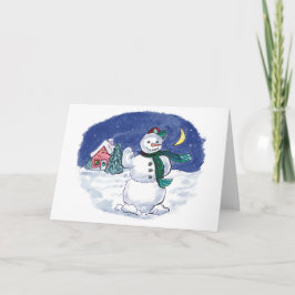 Festividades Cartão de Saudação Amigável de Snowman