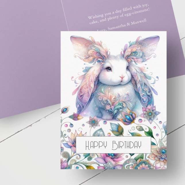 Festividades Cartão De Saudação Bastante Primavera Para Anivers (Spring bunny birthday cards)