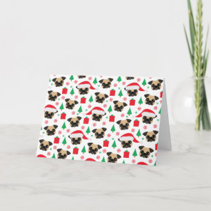 Festividades Cartão de Saudação Bonito para Pug de Natal