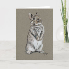 Festividades Cartão de Saudação Bunny Rabbit Sitting Art