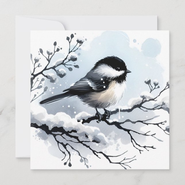 Festividades Cartão de Saudação Chickadee (Frente)