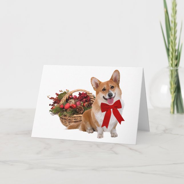 Festividades Cartão de Saudação "Christmas Corgi" (Frente)