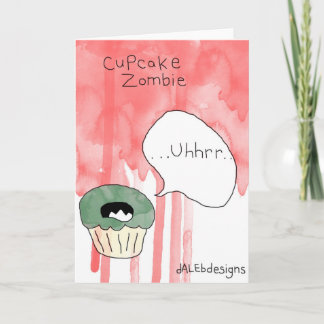 Festividades Cartão de saudação com tema de cupcake - 'Zombie C