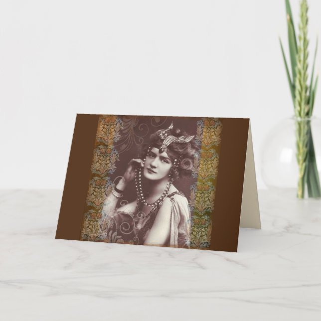 Festividades cartão de saudação da flapper girl (Frente)