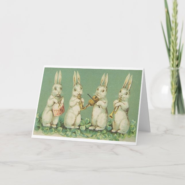 Festividades Cartão de Saudação da Orquestra de Coelhinhos da P (Frente)