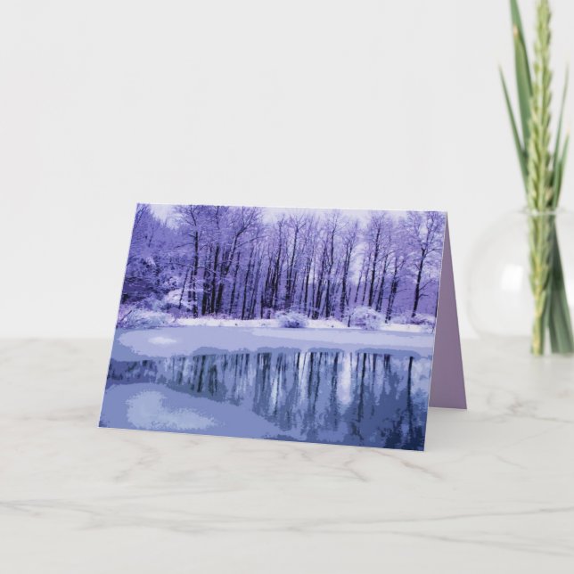 Festividades Cartão de Saudação das Ligações de Inverno Azul (Frente)