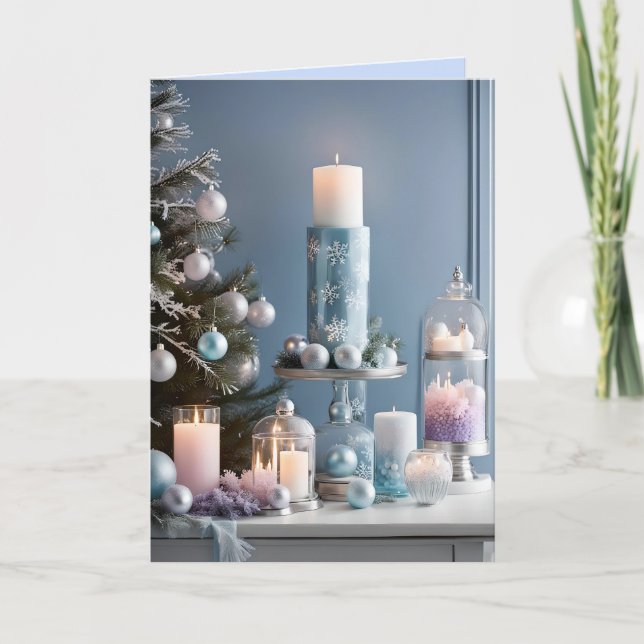Festividades cartão de saudação das velas de natal (Frente)