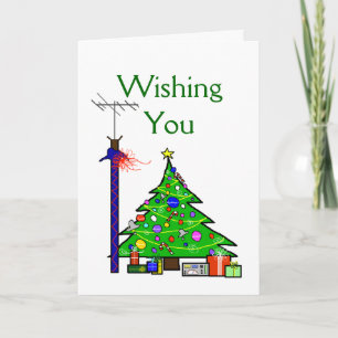 Festividades Cartão de Saudação de Árvore de Natal do Ham Radio