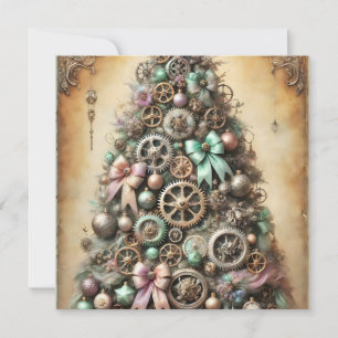 Festividades Cartão de Saudação de Árvore de Natal Pastel Steam