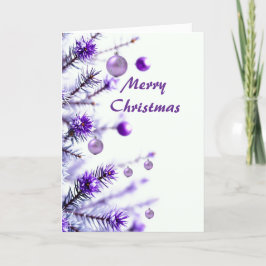 Festividades Cartão de Saudação de Árvore de Natal Roxo