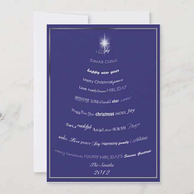 Festividades Cartão de Saudação de Árvore de Sayings de Natal (Frente)