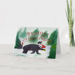 Festividades Cartão de saudação de Beary Black Bear