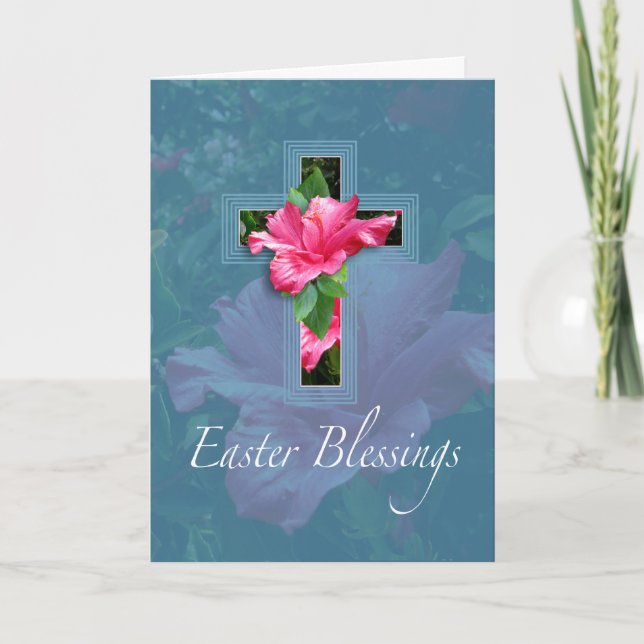 Festividades Cartão de Saudação de Bênçãos de Páscoa Hibiscus R (Frente)