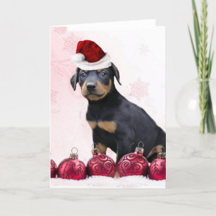 Festividades Cartão de saudação de cachorrinho do Doberman Nata