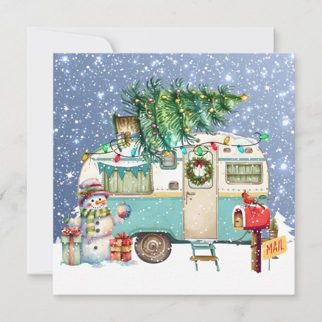 Festividades Cartão de Saudação de Camper de Natal (Frente)