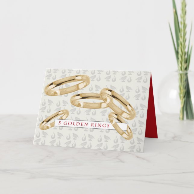 Festividades Cartão de saudação de cinco Ouros (Frente)