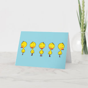 Festividades Cartão de Saudação de Cinco Patos Amarelos