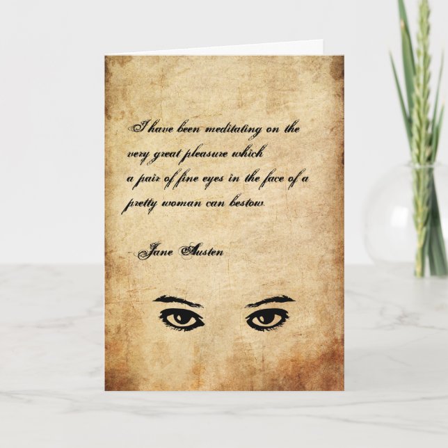 Festividades Cartão de Saudação de Cotação Jane Austen PERSONAL (Frente)