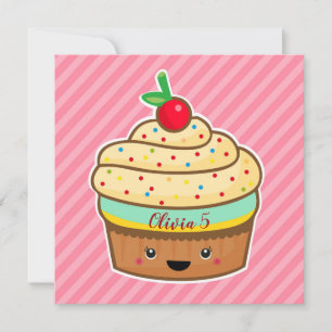 Festividades Cartão de saudação de cupcake com nome