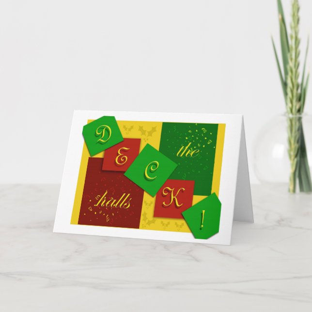Festividades Cartão de saudação de Deck Halls (Frente)